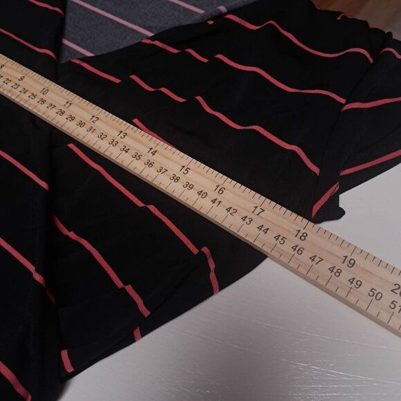 Banana Republic Womens Medium Black Pink Striped Short Sleeve Wrap V Neck Dress - Picture 7 of 8